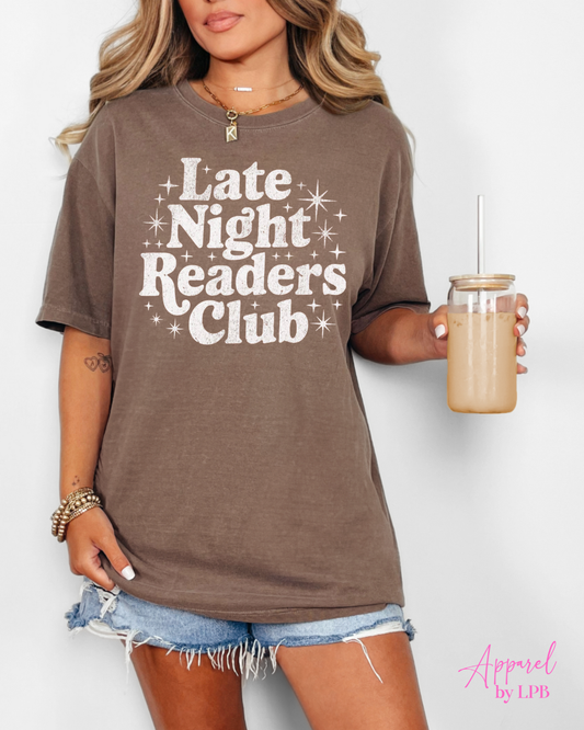 late night readers club comfort colors tee