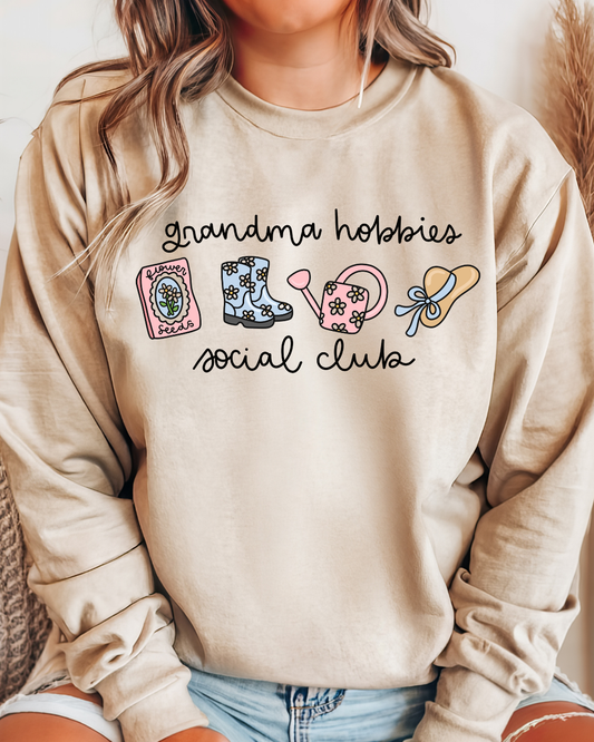 Grandma Hobbies Social Club Crewneck