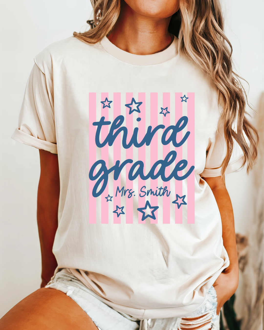 Striped Teacher t-shirt