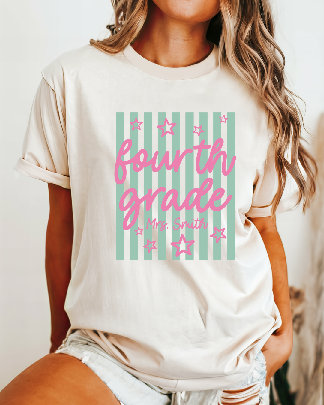 Striped Teacher t-shirt